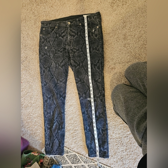 Rag And Bone Snake Skin Womens Cate Mid Rise Ankle Skinny Jeans Size 31 Stretchy - Picture 5 of 6